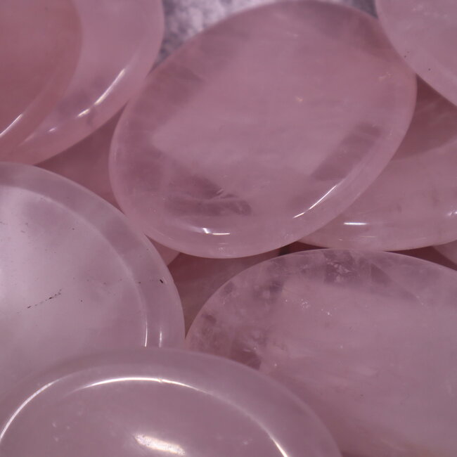 Rose Quartz  Worry (Thumb Fidget Relaxation Pocket) Stones - Large Oval