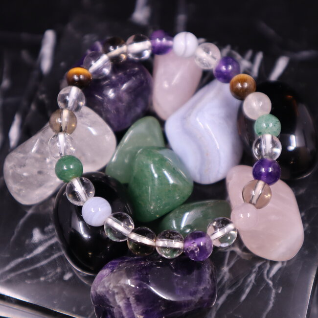 Assorted Multi Gemstone Bracelets - 8mm Chakra Crystal