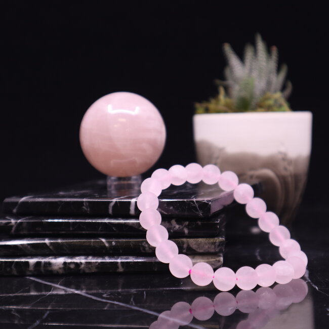 Rose Quartz (Matte) Bracelets - 8mm