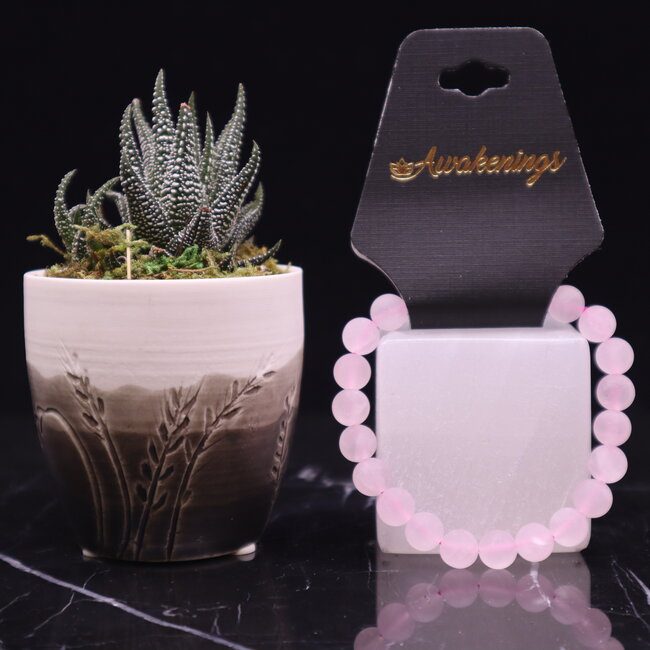 Rose Quartz (Matte) Bracelets - 8mm