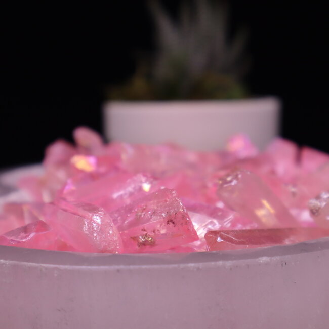 Pink (Rose) Aura Clear Crystal Quartz - Points Rough Raw