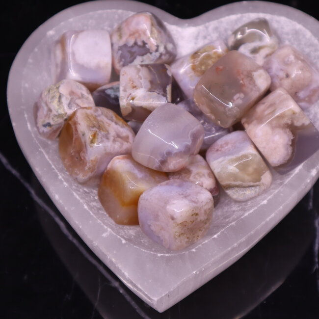 Flower Agate (Cherry Blossom) Cubes 1"