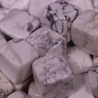 White Howlite (Magnesite) Cubes 1"
