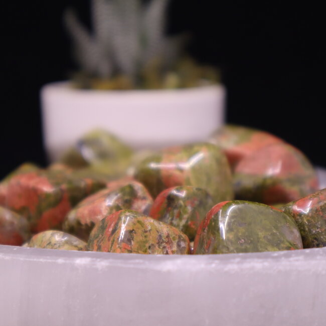 Unakite Jasper Cubes 1"