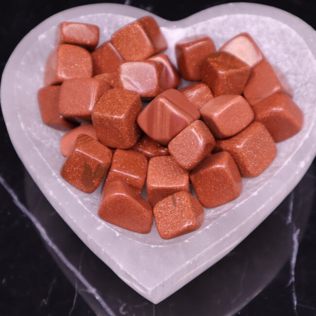 Gold Sandstone (Goldstone) Sand Stone Cubes Blocks 1"