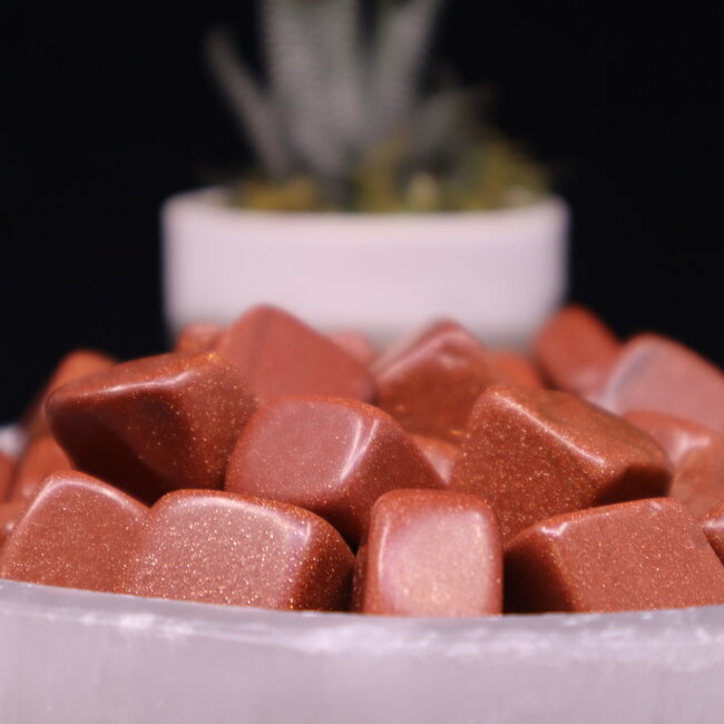 Gold Sandstone (Goldstone) Sand Stone Cubes Blocks 1"