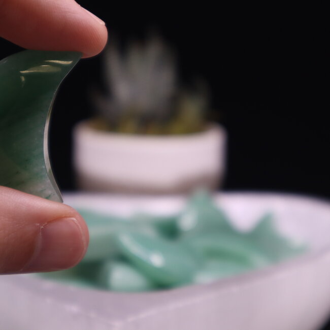 Green Aventurine Crescent Moon - Medium