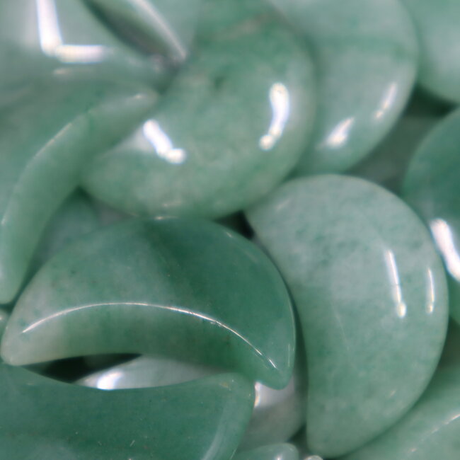 Green Aventurine Crescent Moon - Medium