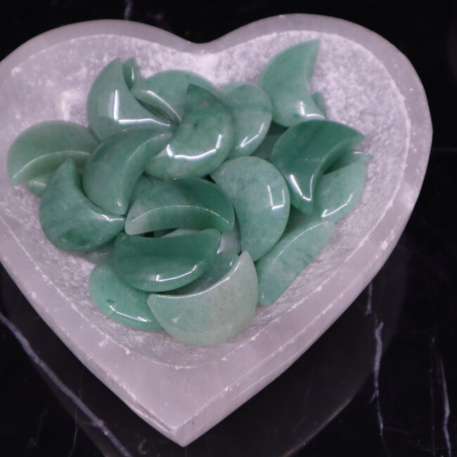 Green Aventurine Crescent Moon - Medium