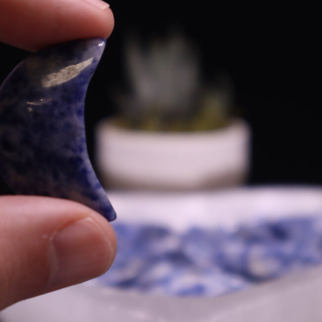 Sodalite Crescent Moon - Medium (Blue Spot)