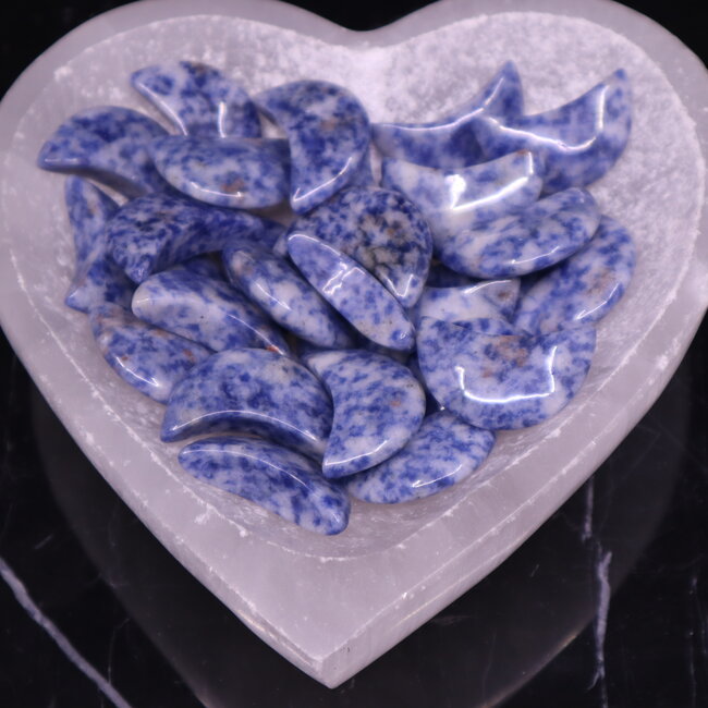 Sodalite Crescent Moon - Medium (Blue Spot)