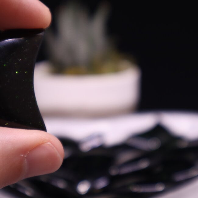 Green Sandstone (Goldstone) Sand Stone Medium Crescent Moons