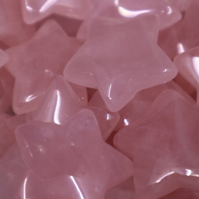 Rose Quartz Stars - Medium Carving