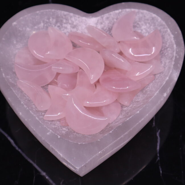 Rose Quartz Crescent Moons - Medium