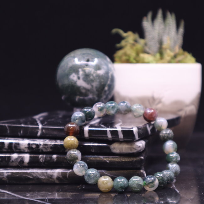Green Moss Agate Bracelets - 8mm