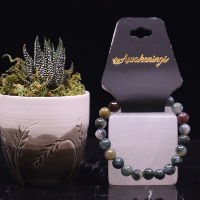 Green Moss Agate Bracelets - 8mm