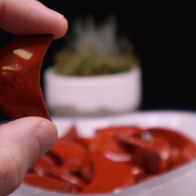 Red Jasper Crescent Moons - Medium Carvings