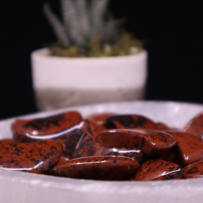 Mahogany Obsidian Crescent Moons - Medium