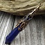 Lapis Lazuli Pendulum - Faceted Point (Antique Bronze) Boho Vintage