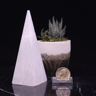 Selenite/Satin Spar Pyramid - 4"