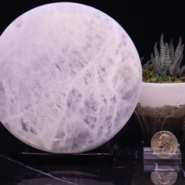 Selenite (Satin Spar Gypsum) Charging Disks Plates Station - 4" Round Medium