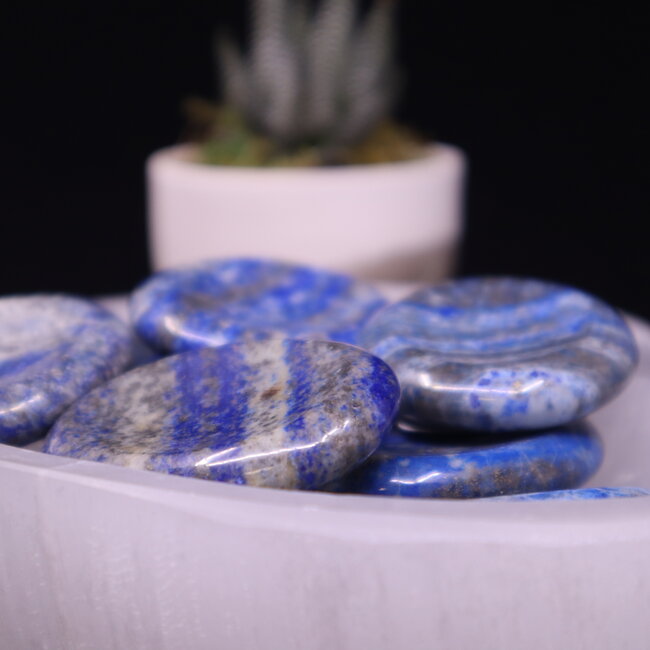 Lapis Lazuli Worry (Thumb Fidget Relaxation Pocket) Stones - Large Oval