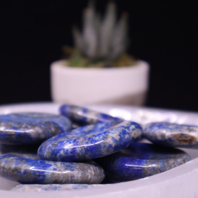 Lapis Lazuli Worry (Thumb Fidget Relaxation Pocket) Stones - Large Oval