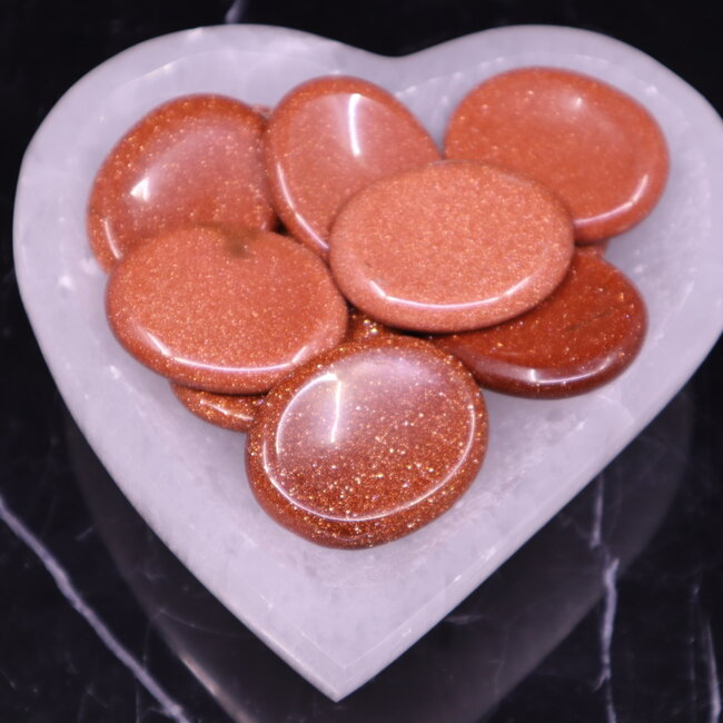 Gold Sandstone (Goldstone) Sand Stone Worry (Thumb Fidget Relaxation Pocket) Stones - Large Oval