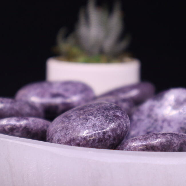 Lepidolite (Purple Mica) Palm Pillow Pocket Stone