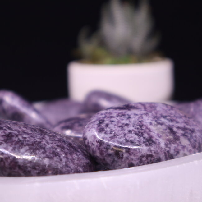 Lepidolite (Purple Mica) Palm Pillow Pocket Stone