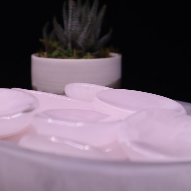 Pink Calcite Worry (Thumb Fidget Relaxation Pocket) Stones  - Large Oval