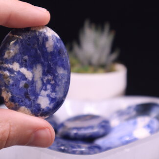 Sodalite Worry (Thumb Fidget Relaxation Pocket) Stones - Large Oval