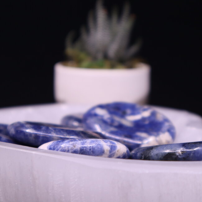 Sodalite Worry (Thumb Fidget Relaxation Pocket) Stones - Large Oval