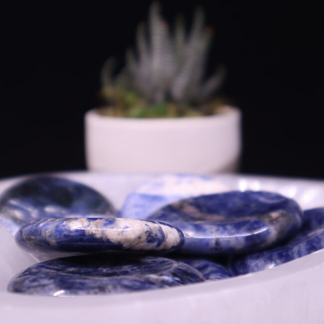 Sodalite Worry (Thumb Fidget Relaxation Pocket) Stones - Large Oval