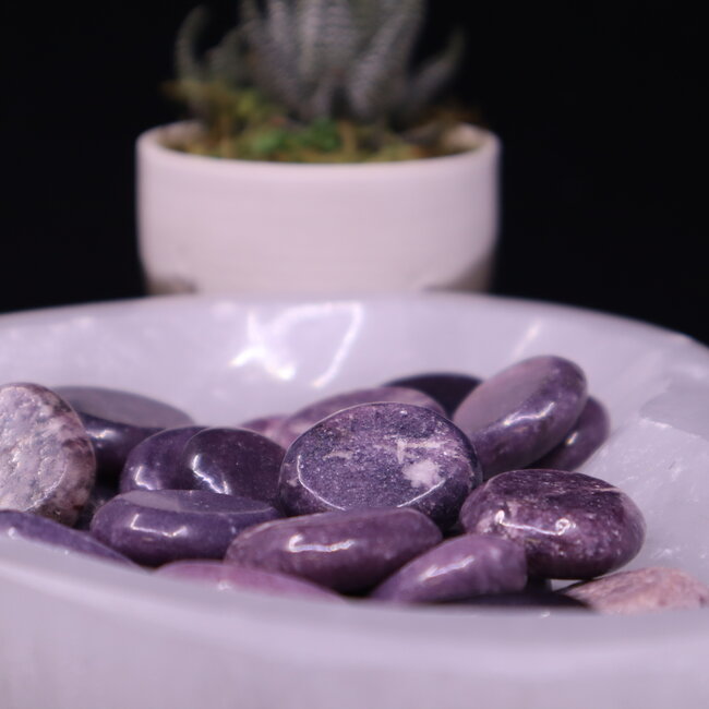 Lepidolite Worry (Thumb Fidget Relaxation Pocket) Stone - Small Oval