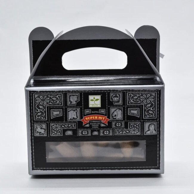 Super Hit Backflow Reverse Flow Incense Cones - 24 Cones Box - Satya Nag Champa