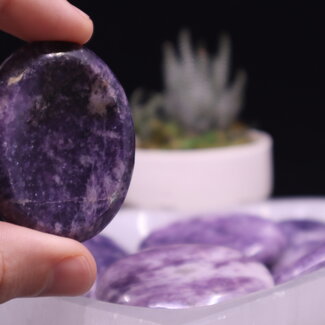 Lepidolite Worry (Thumb Fidget Relaxation Pocket) Stones - Large Oval