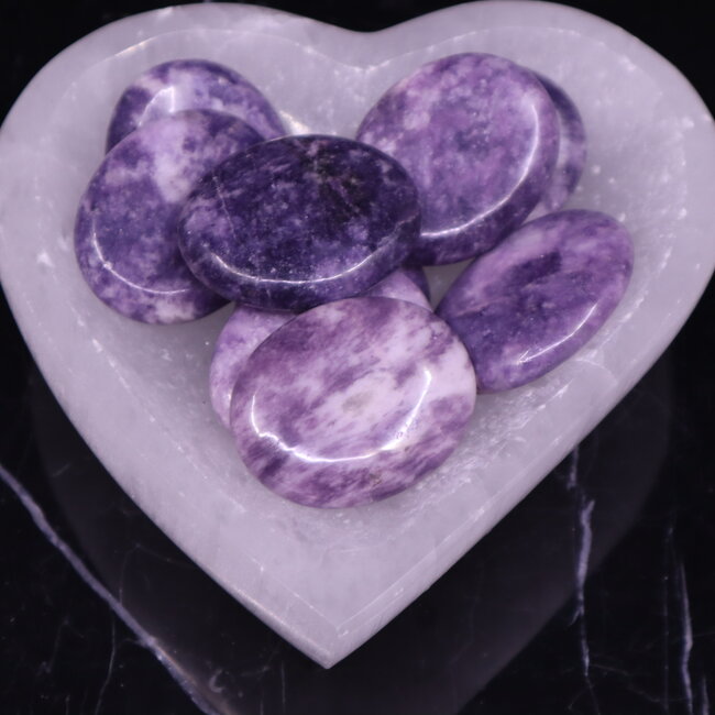 Lepidolite Worry (Thumb Fidget Relaxation Pocket) Stones - Large Oval