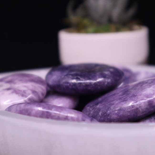 Lepidolite Worry (Thumb Fidget Relaxation Pocket) Stones - Large Oval
