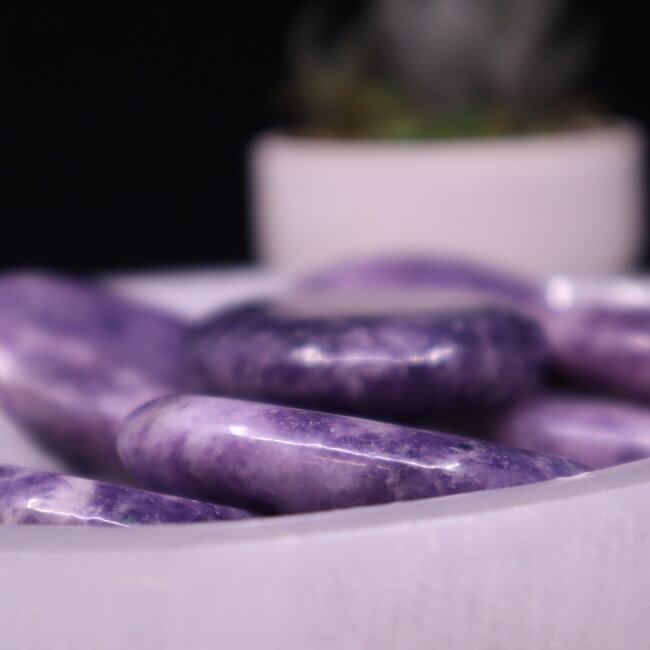 Lepidolite Worry (Thumb Fidget Relaxation Pocket) Stones - Large Oval