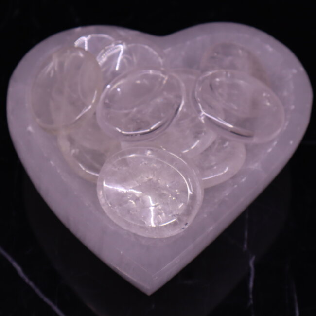 Clear (Crystal) Quartz Worry (Thumb Fidget Relaxation Pocket) Stones - Large Oval