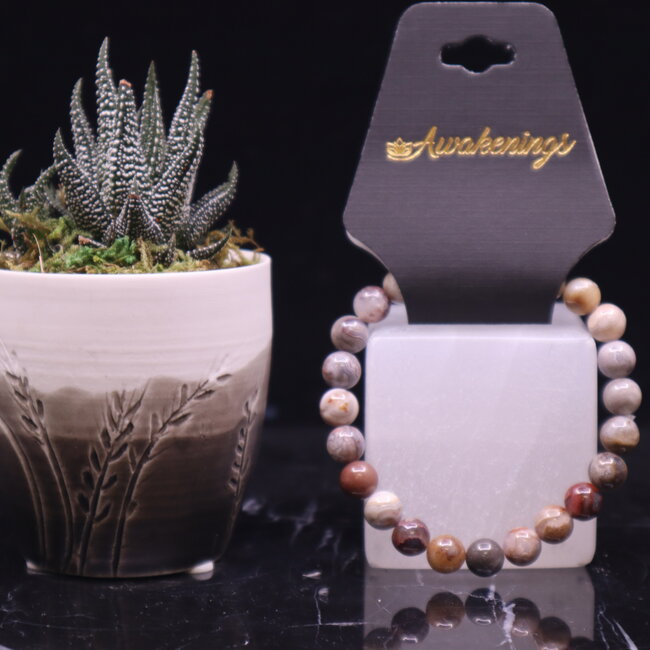 Laguna Lace Agate Bracelets - 8mm