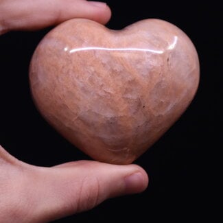 Peach Moonstone Puffy Heart- Medium