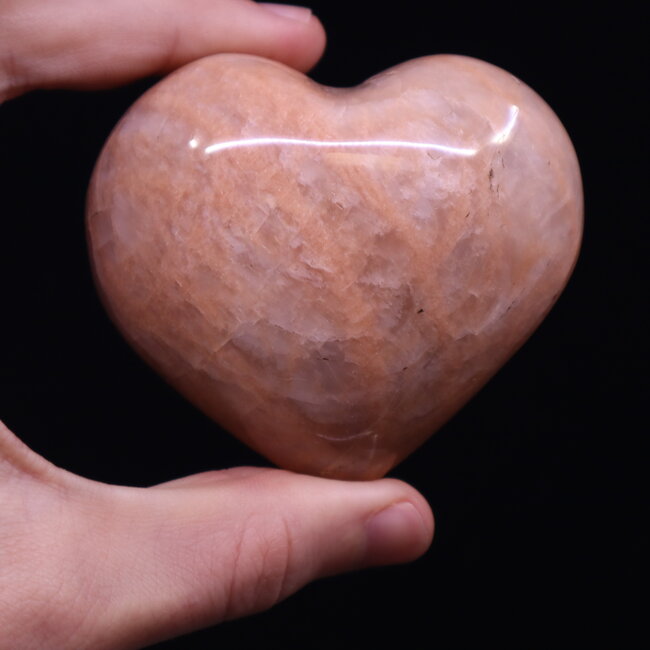 Peach Moonstone Puffy Hearts - Medium