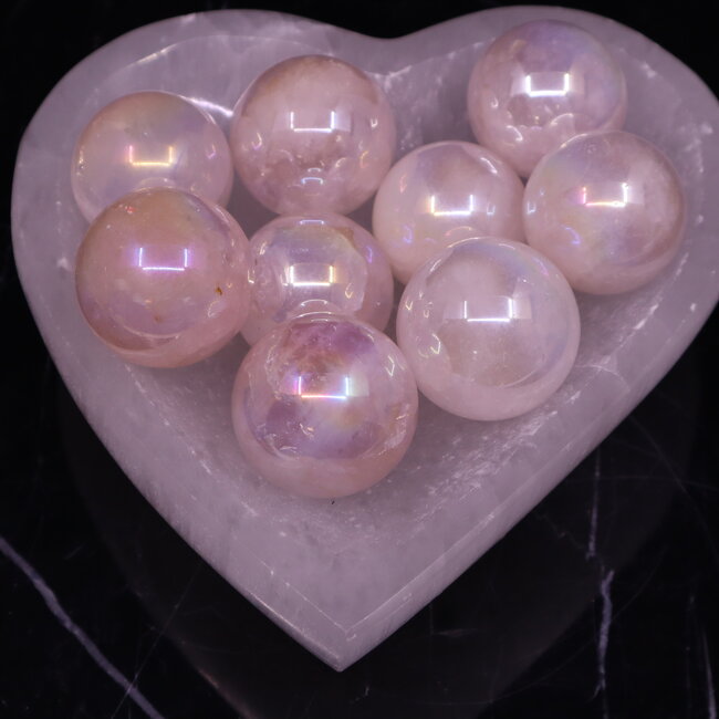 Aura Rose Quartz Sphere Orb - (35-40mm)