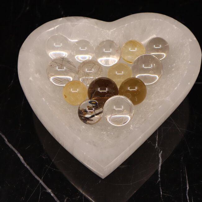 Gold (Golden Rutile Angel Venus Hair) Rutilated Quartz Sphere Orb (AAA Grade) - 15-20mm with Stand