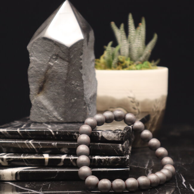 Matte Hematite Bracelets - 8mm