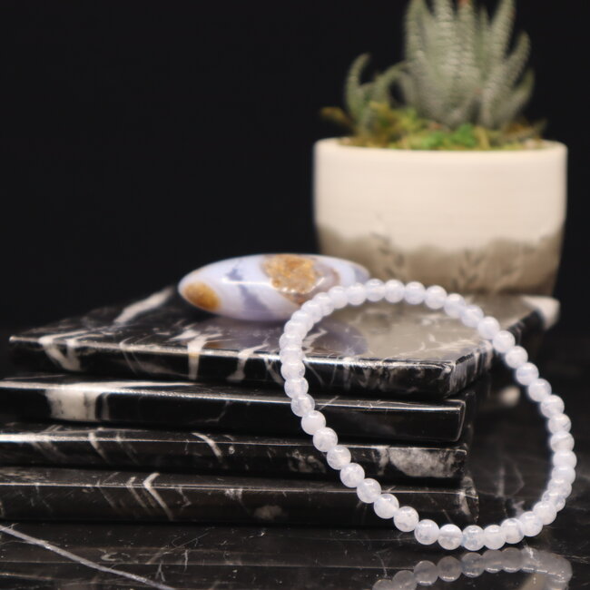 Blue Lace Agate Bracelets - 4mm Mini