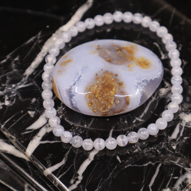 Blue Lace Agate Bracelets - 4mm Mini