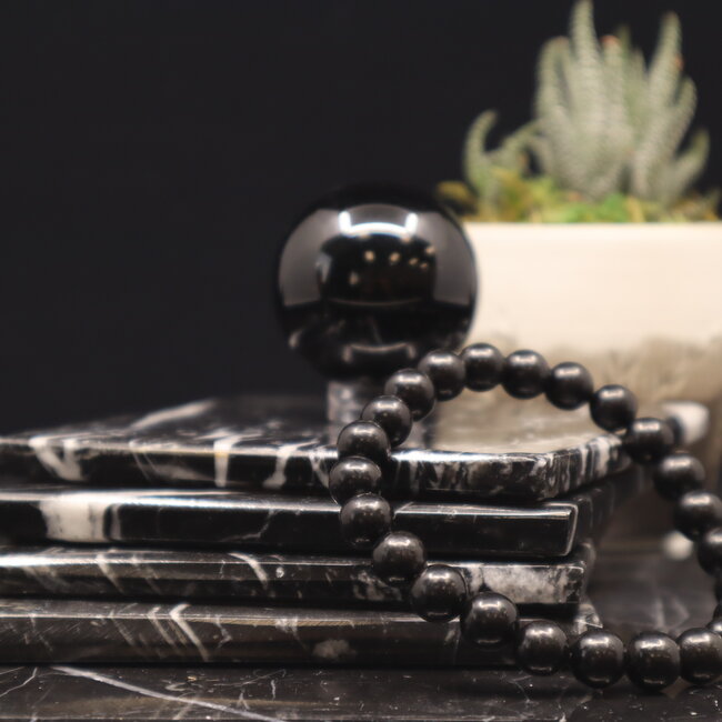Jet (Lignite) Bracelets - 8mm